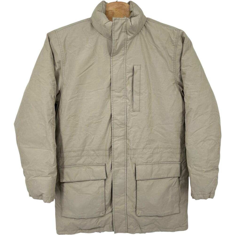Men's Beige Land's End Down Feathers Insulated Winter Parka Jacket Sz L (42-44)